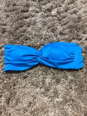 Bright Blue Twist Bandeau Swim Top for Women